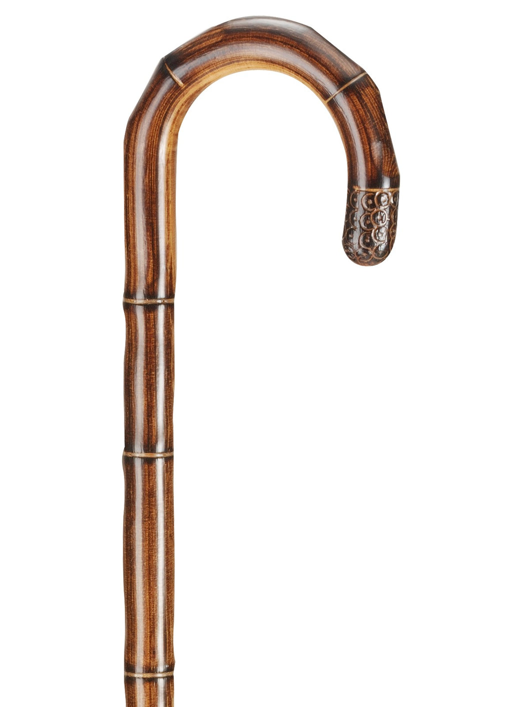 Ossenberg Wooden Walking Stick with Fischer Acrylic Horn Left-Handed Handle