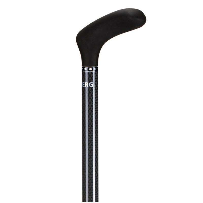 Ossenberg碳纖維碳黑色可調式手杖 | Carbon Fibre Adjustable Walking Stick with Ergonomic Handle in Shiny Black | Ossenberg | 德國 | Hoholife好好生活
