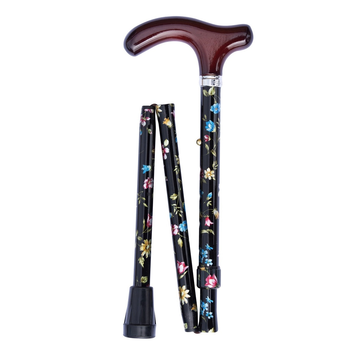 Classic Canes 超纖巧特短可摺式拐杖 ﹣ 黑花 | 英國 | HOHOLIFE好好生活