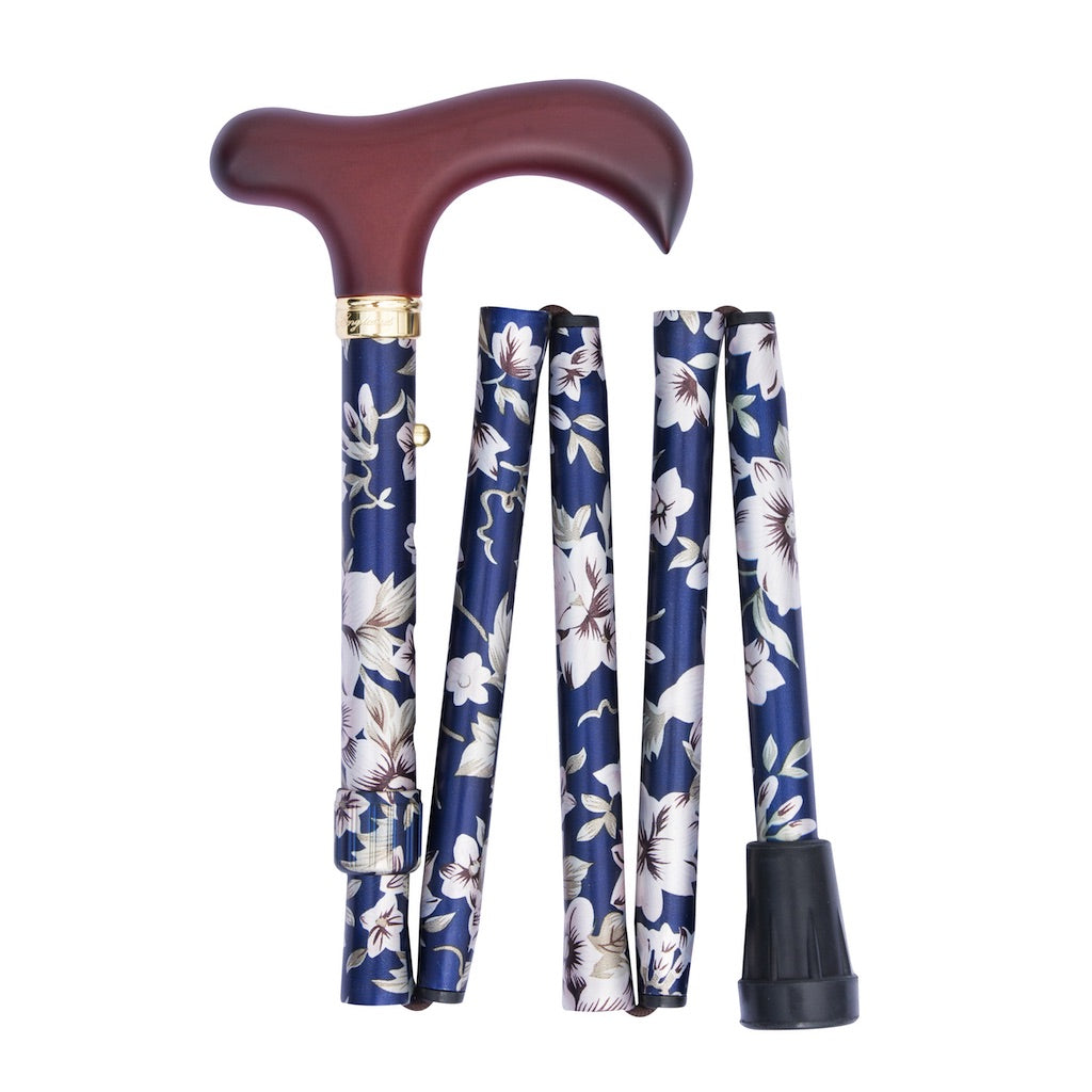 Classic Canes 可摺式拐杖 - 海軍藍花 | 手杖摺疊式拐杖專門店香港 | HOHOLIFE好好生活 