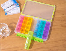 Load image into Gallery viewer, 7 Days 28 Compartments Rainbow Pill Organizer
